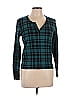 Victoria's Secret Plaid Teal Long Sleeve T-Shirt Size M - photo 1