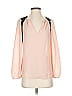 Zara Basic 100% Polyamide Pink 3/4 Sleeve Blouse Size XS - photo 1