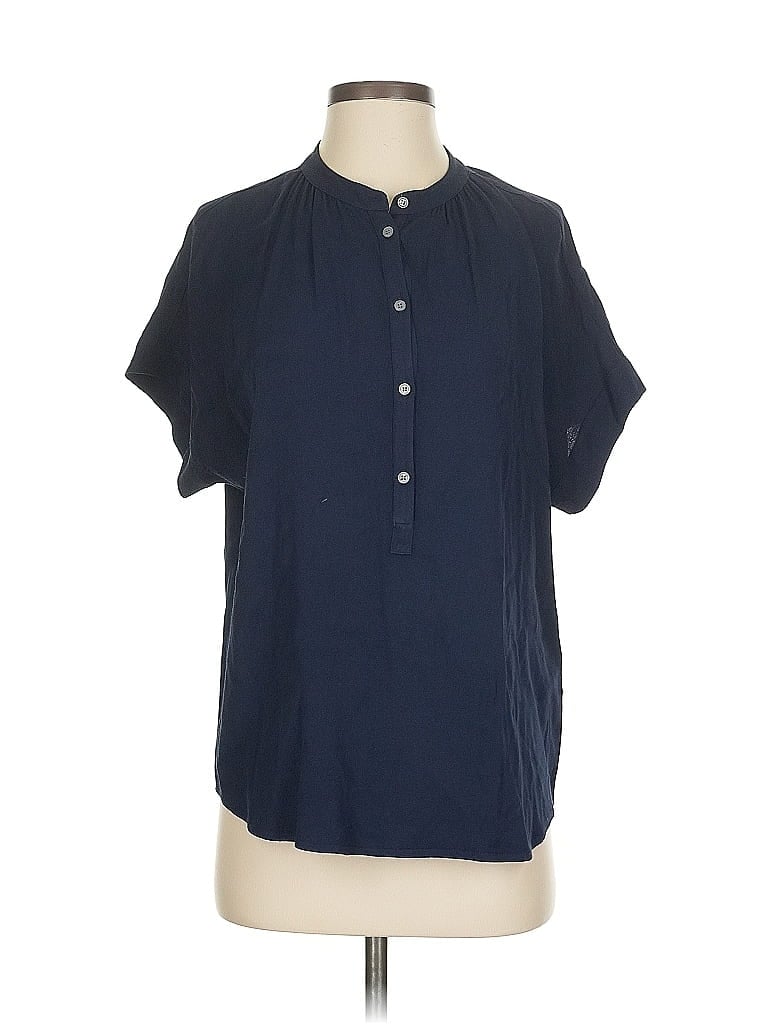 Pre-owned Point Sur Short Sleeve Blouse In Black