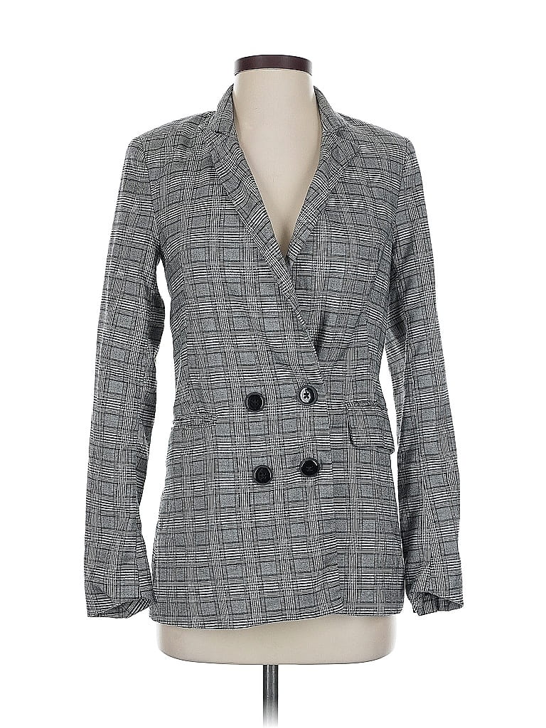 Stradivarius Plaid Gray Blazer Size XS - photo 1