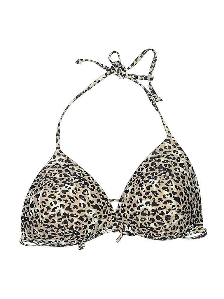 Pre-owned Relleciga Swimsuit Top Gold Animal Print Pattern Swimwear