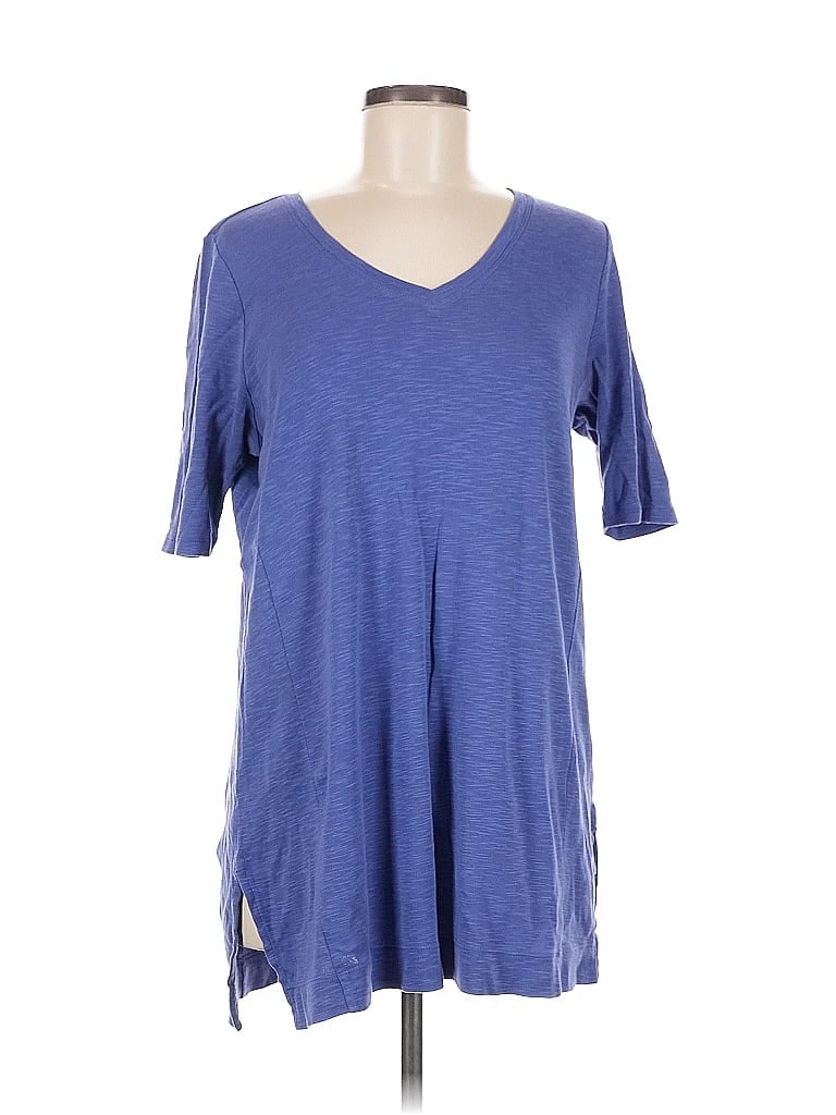 Pre-owned Jjill Short Sleeve T-shirt In Blue