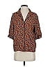 Porridge Animal Print Brown 3/4 Sleeve Button-Down Shirt Size S - photo 1