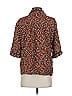 Porridge Animal Print Brown 3/4 Sleeve Button-Down Shirt Size S - photo 3