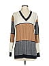 W by Worth Color Block Tan Pullover Sweater Size P (petite) - photo 1