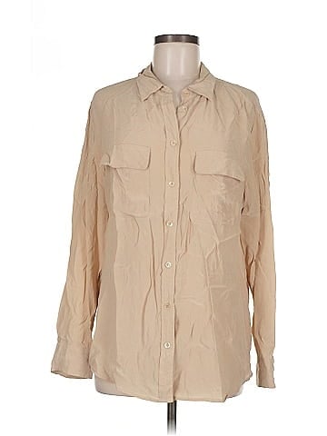 Equipment Long Sleeve Silk Top (view 1)
