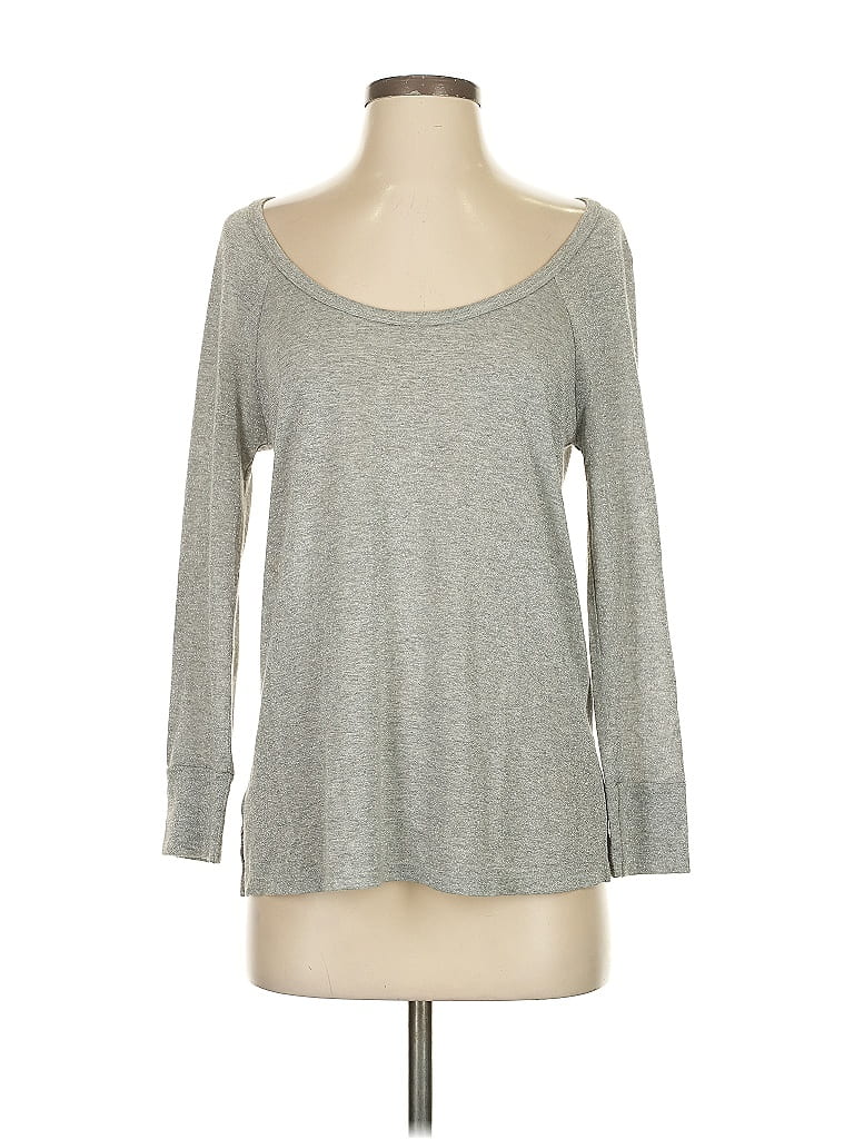 Pre-owned Soft Joie Long Sleeve Top Gray Scoop Neck Tops