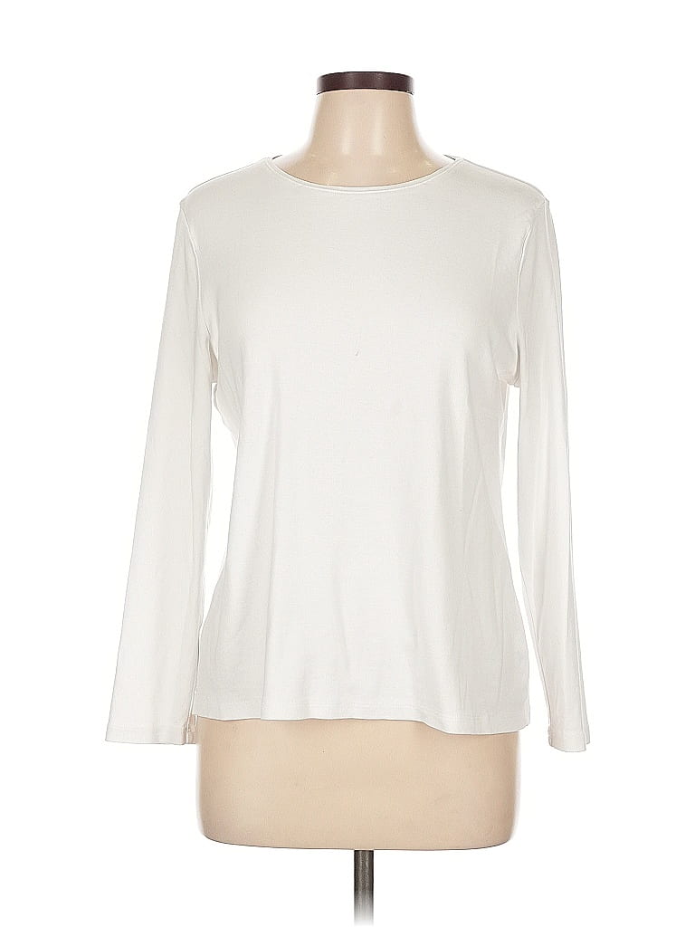 Pre-owned Talbots Long Sleeve T-shirt In White