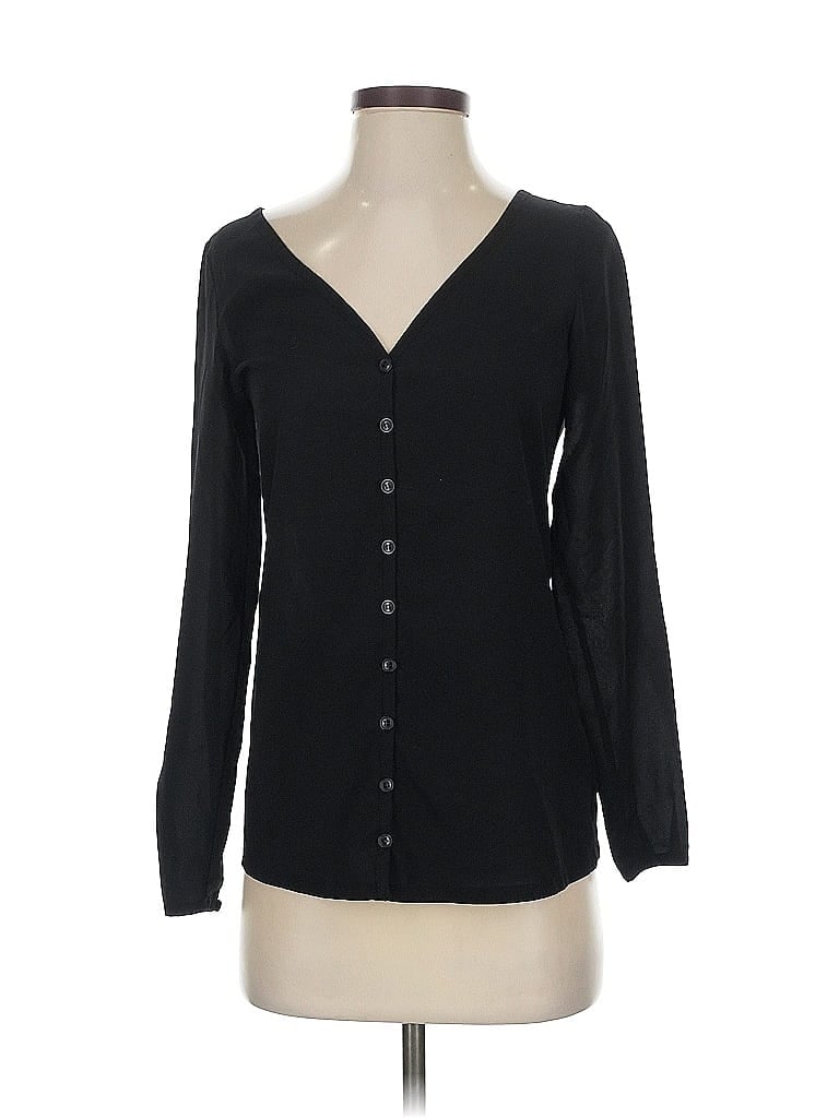 Pre-owned French Connection Long Sleeve Blouse In Black