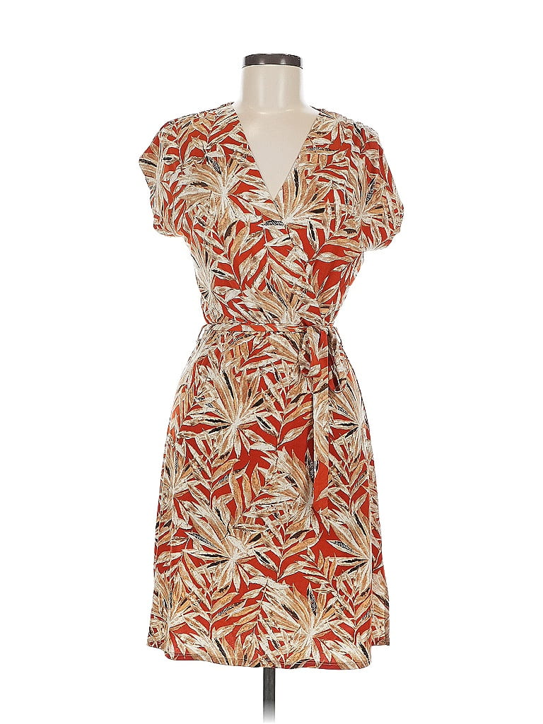Veronica M. Print Tan Cocktail Dress Size M - photo 1