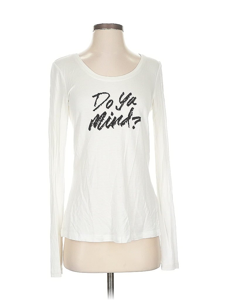 Pre-owned Eva Longoria Long Sleeve T-shirt In White