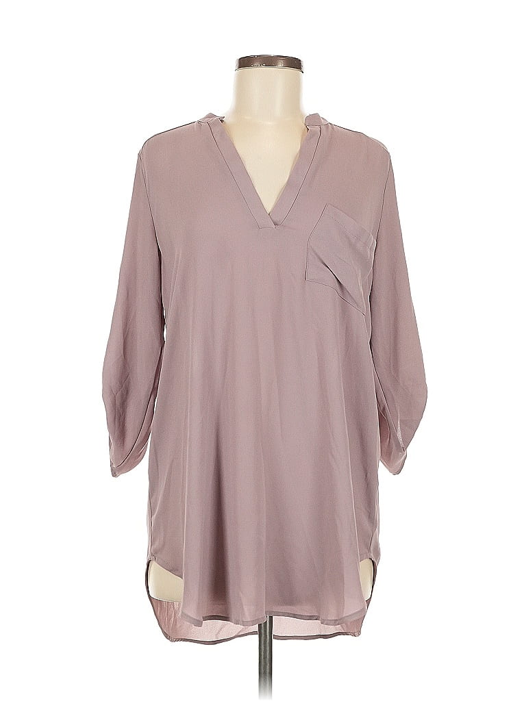 All in Favor 100% Polyester Gray 3/4 Sleeve Blouse Size M - photo 1