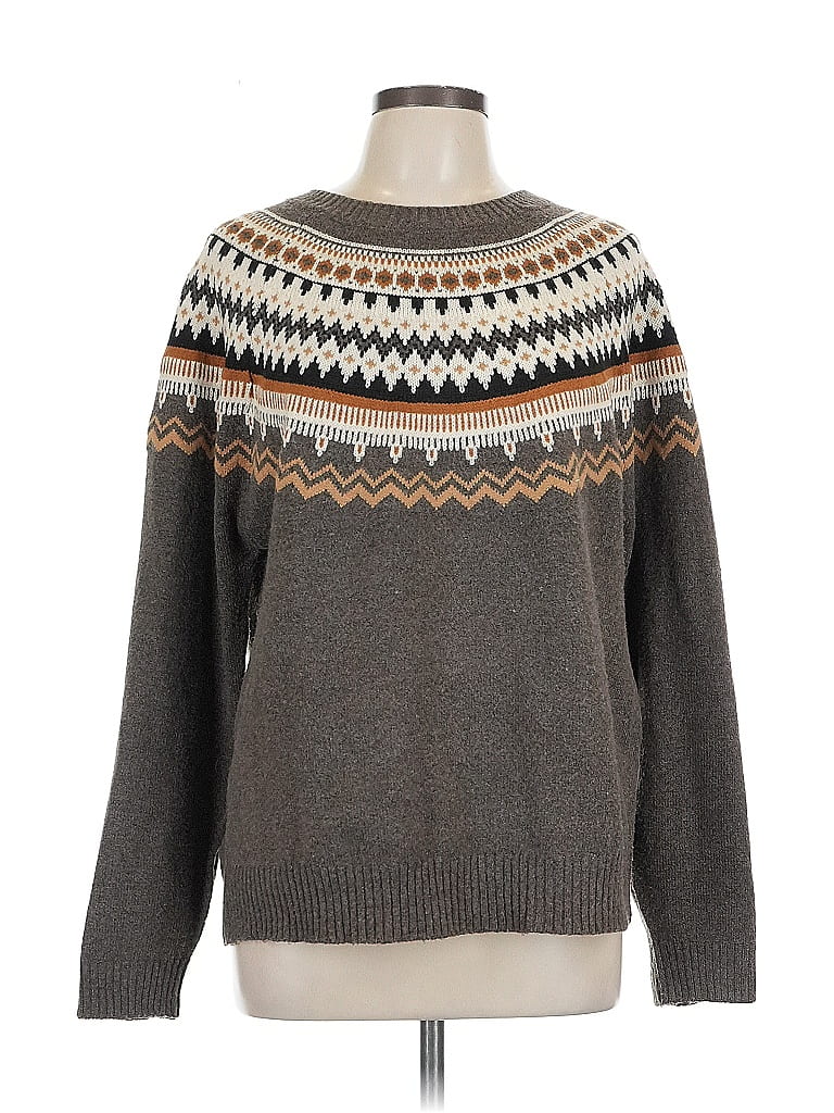 Weatherproof Chevron-herringbone Gray Pullover Sweater Size L - photo 1