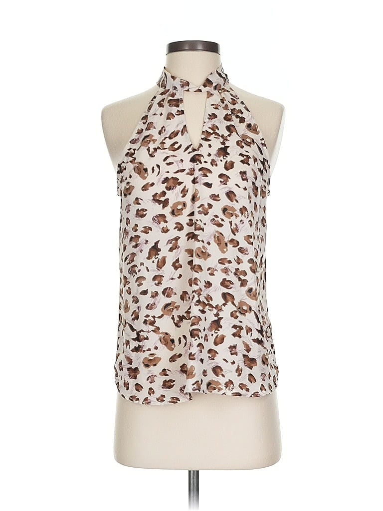 Pre-owned Pleione Sleeveless Blouse In Brown