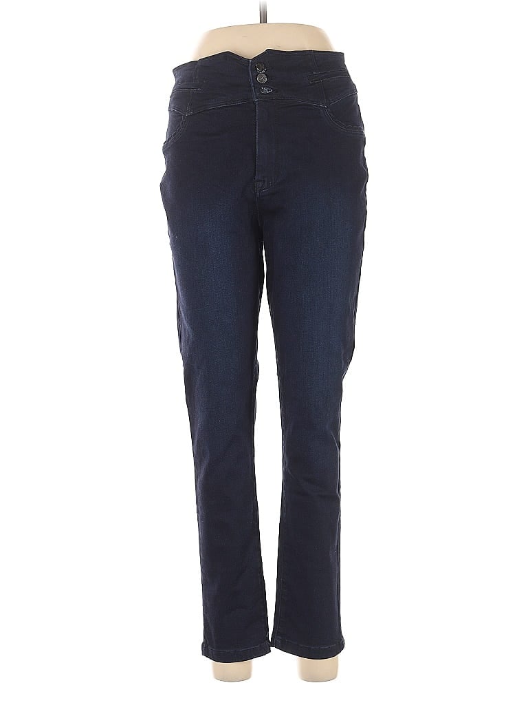 Soho JEANS NEW YORK & COMPANY Solid Blue Jeans Size 12 - photo 1