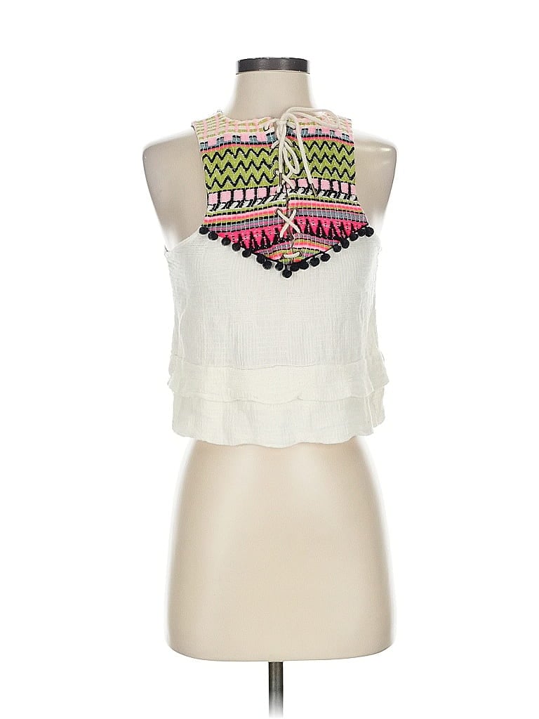 Saylor 100% Cotton White Ivory Sleeveless Blouse Size S - photo 1