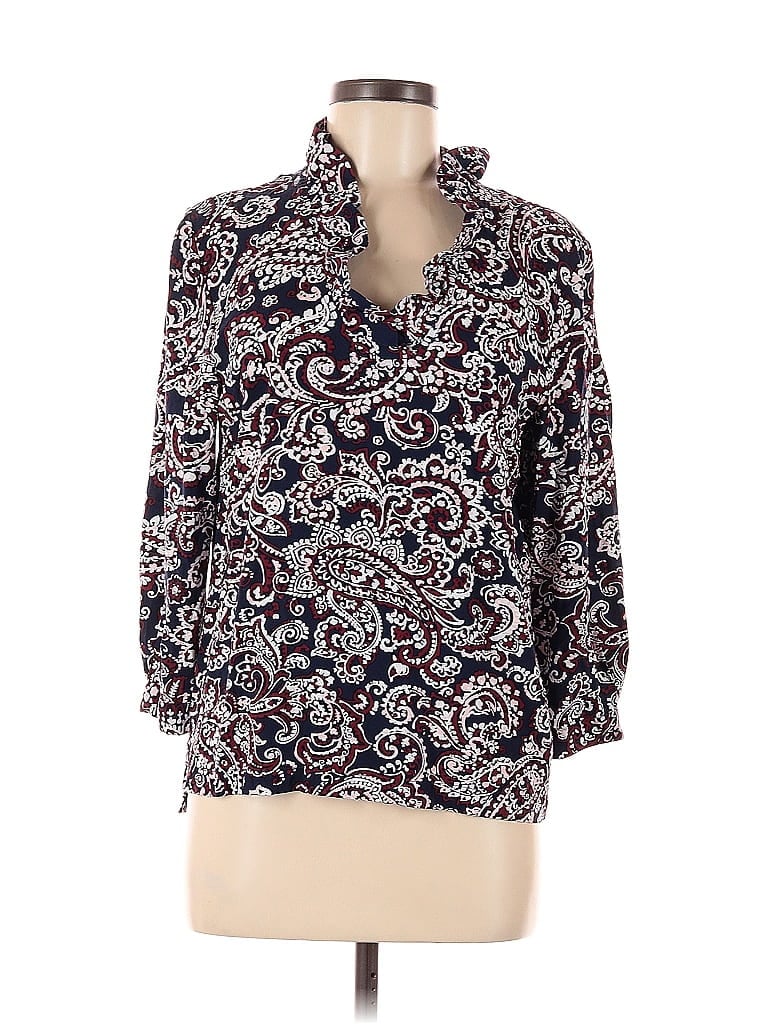 Pre-owned Crown & Ivy 3/4 Sleeve Blouse In Blue