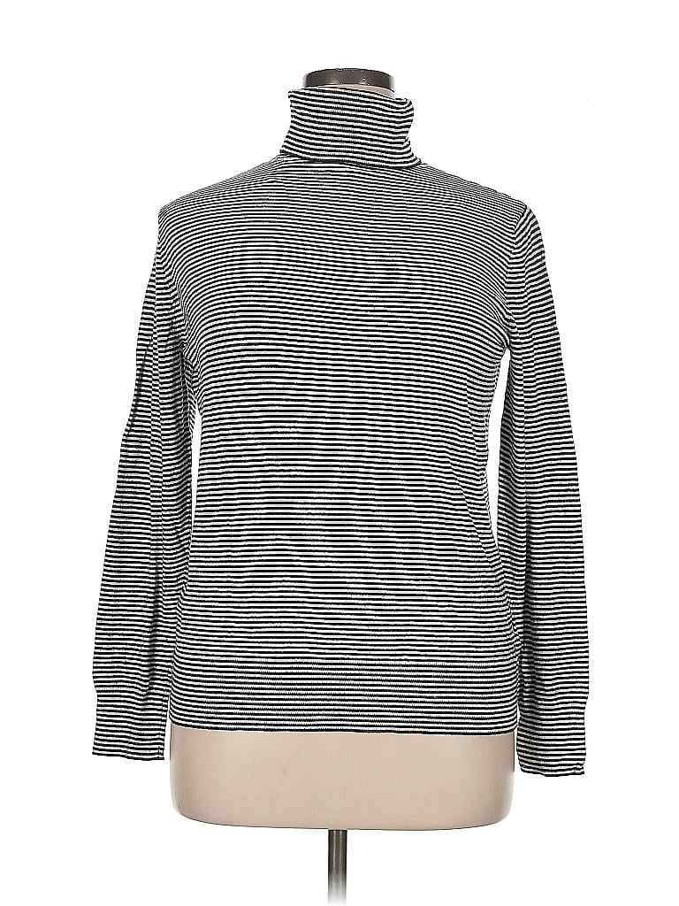 Pre-owned Ann Taylor Factory Long Sleeve Turtleneck In Black