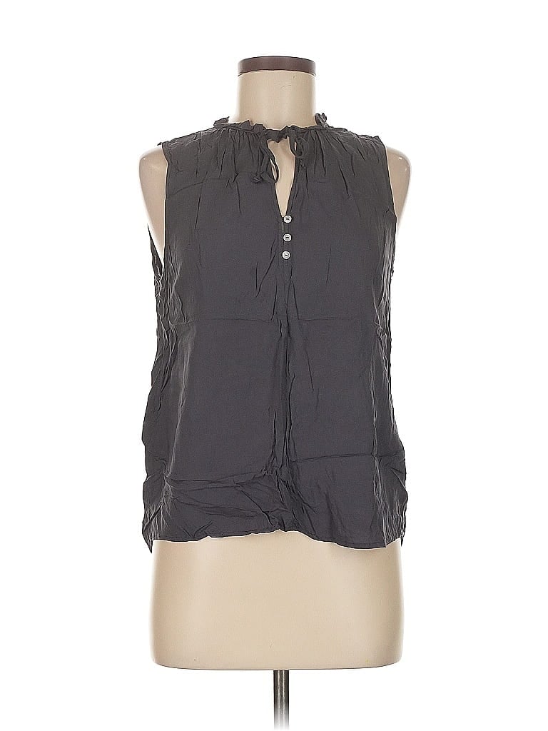 Pre-owned H&m Sleeveless Blouse In Gray