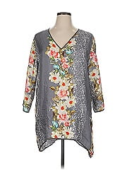 Johnny Was 3/4 Sleeve Silk Top