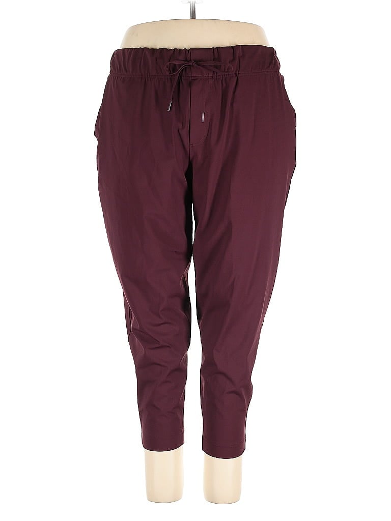 LIVI Solid Burgundy Casual Pants Size 18 - 20 - photo 1