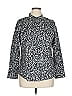 Talbots Animal Print Silver Long Sleeve Blouse Size 16 (petite) - photo 1