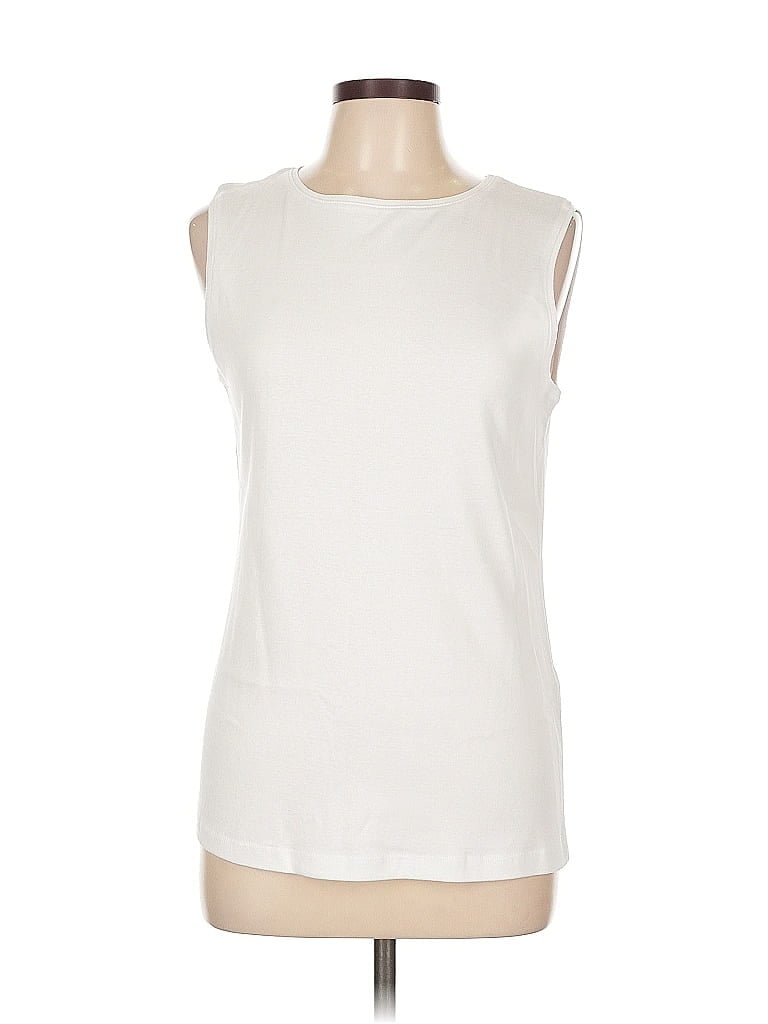 Pre-owned Karen Scott Sleeveless T-shirt In White