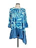 LOGO by Lori Goldstein Blue 3/4 Sleeve Blouse Size L - photo 1