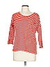 Talbots 100% Cotton Stripes Red 3/4 Sleeve T-Shirt Size L (petite) - photo 1