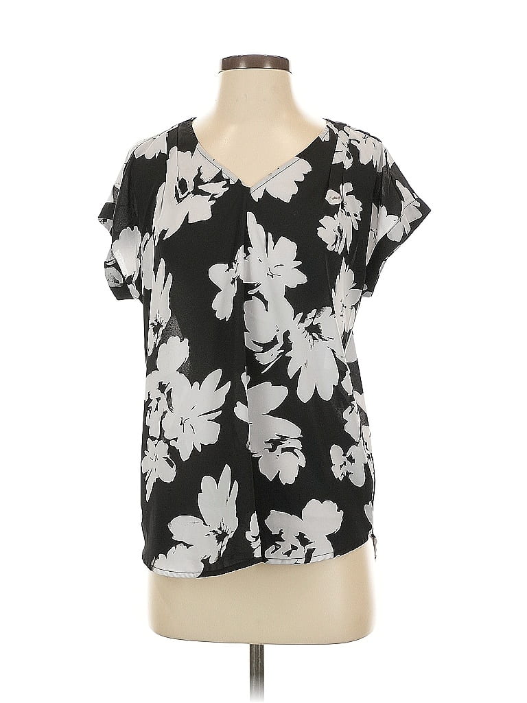 SIMPLY VERA VERA WANG Pre-owned Short Sleeve Blouse In Black