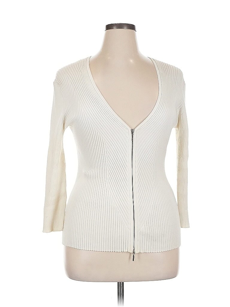 CUPIO Pre-owned Cardigan Sweater In White