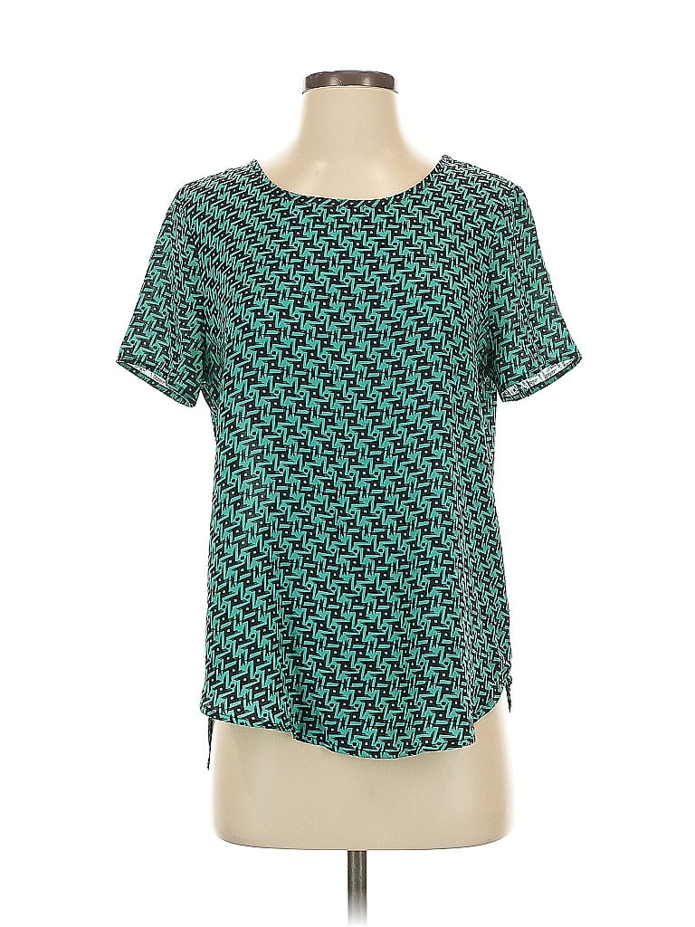 Pre-owned Pleione Short Sleeve Blouse In Blue