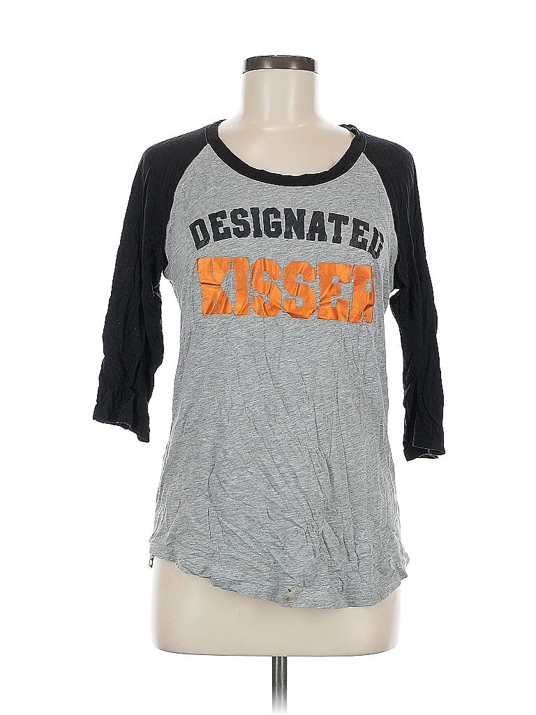 VICTORIA'S SECRET PINK Pre-owned 3/4 Sleeve T-shirt In Gray