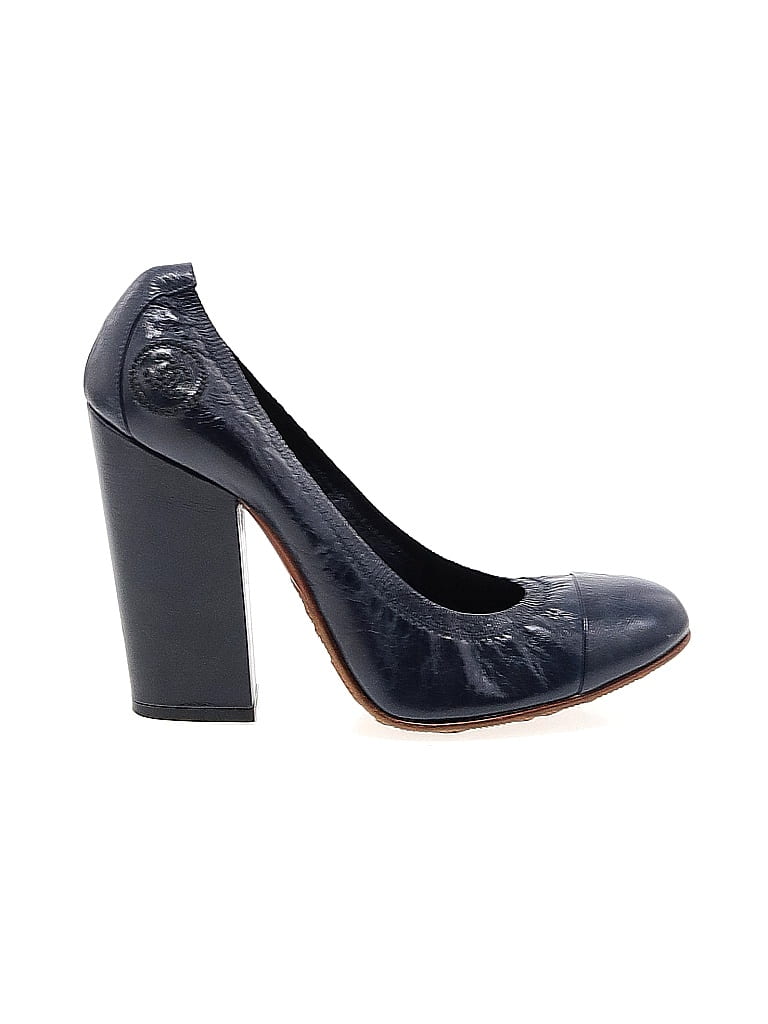 Chanel 100% Leather Blue Heels Size EU 40 - photo 1