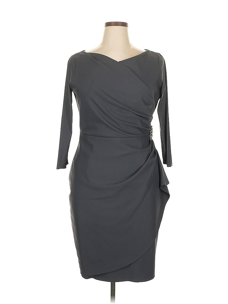 Alex Evenings Gray Cocktail Dress Size 16 - photo 1