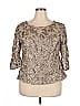 Alex Evenings Silver Tan 3/4 Sleeve Blouse Size 2X - photo 1