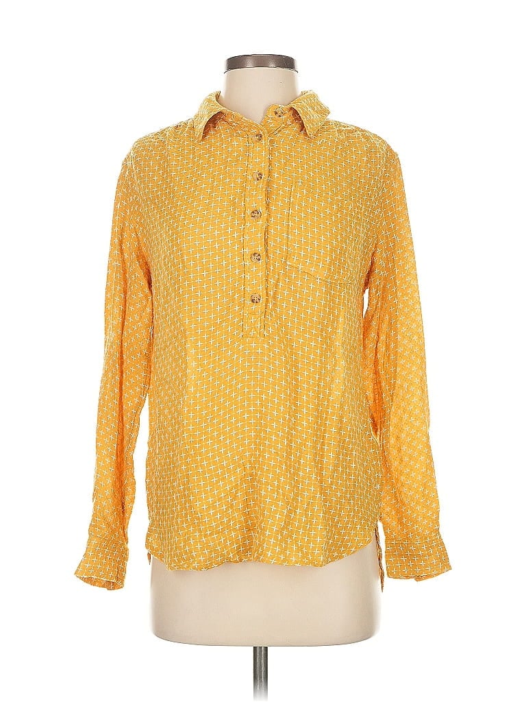 Pre-owned By Anthropologie Long Sleeve Blouse In Yellow