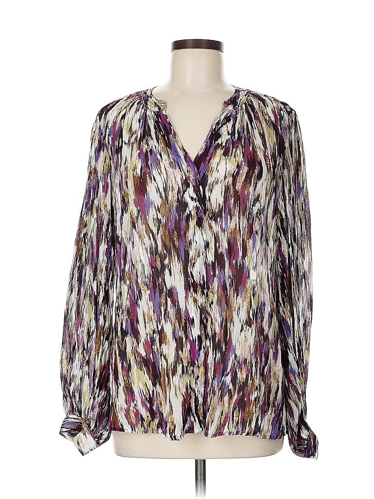 Pre-owned Chico's Long Sleeve Blouse In Purple