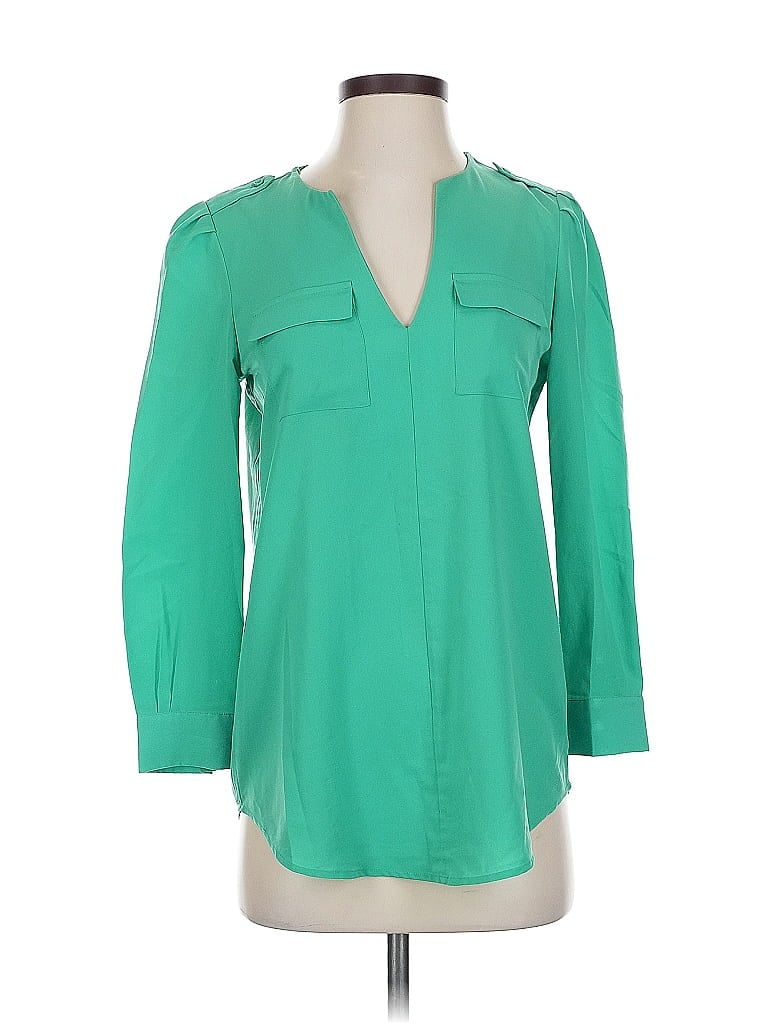 Cynthia Steffe 100% Polyester Green 3/4 Sleeve Blouse Size XS - photo 1