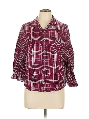 Aeropostale 3/4 Sleeve Button-Down Shirt (view 1)