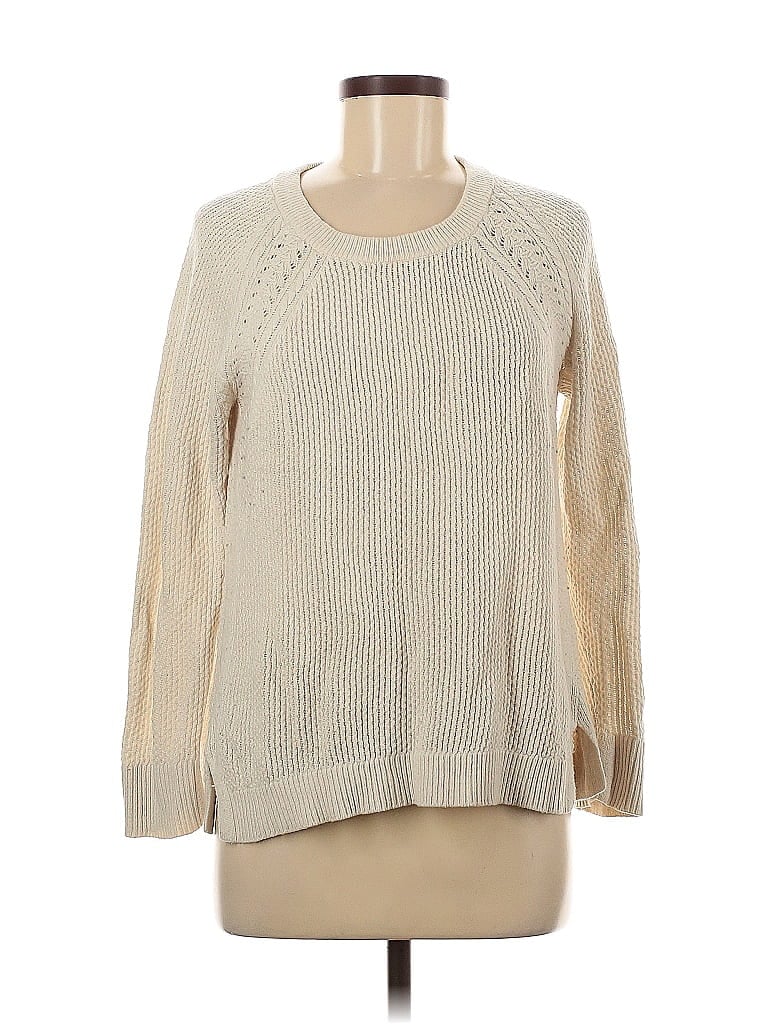 Pre-owned Ann Taylor Loft Pullover Sweater In White