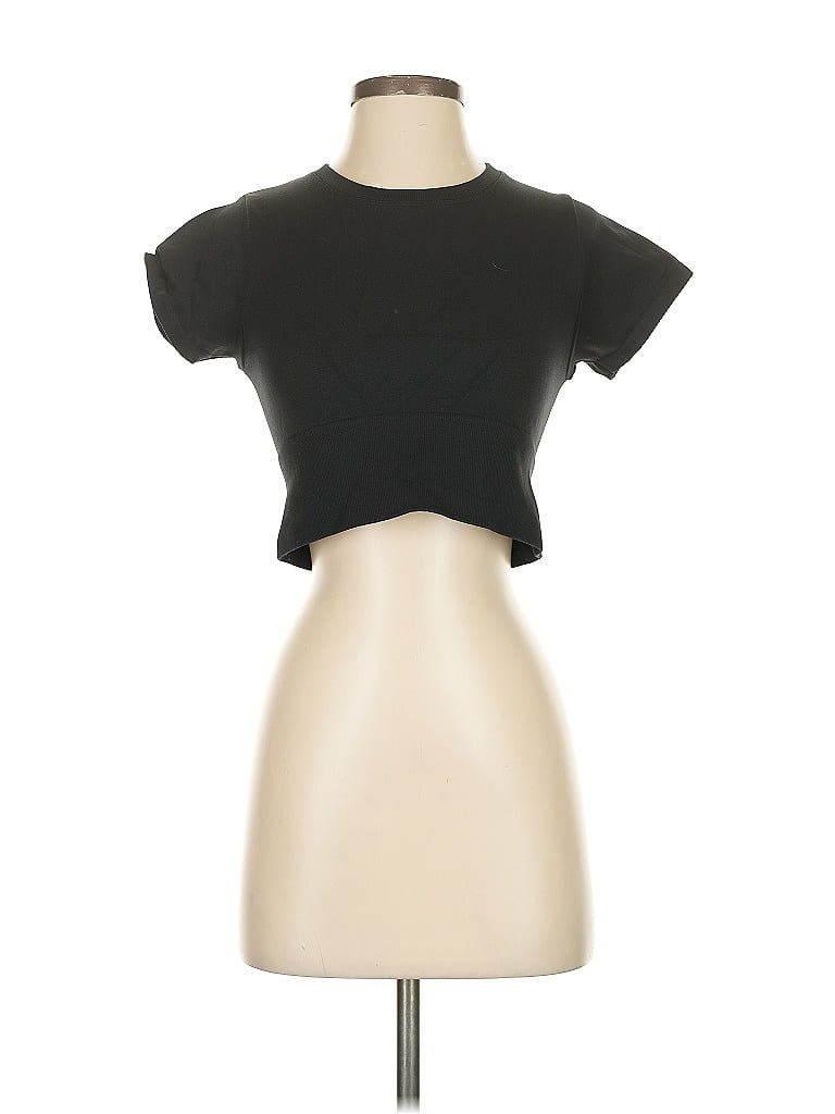 Pre-owned Offline By Aerie Short Sleeve Turtleneck In Black