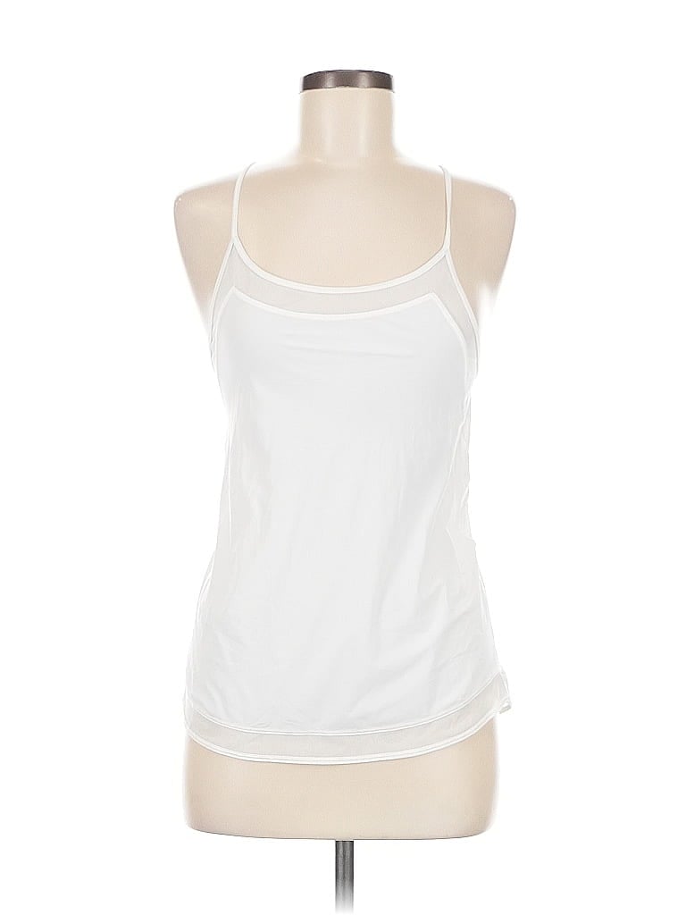 Pre-owned Lululemon Athletica Tank Top White Halter Neckline Tops