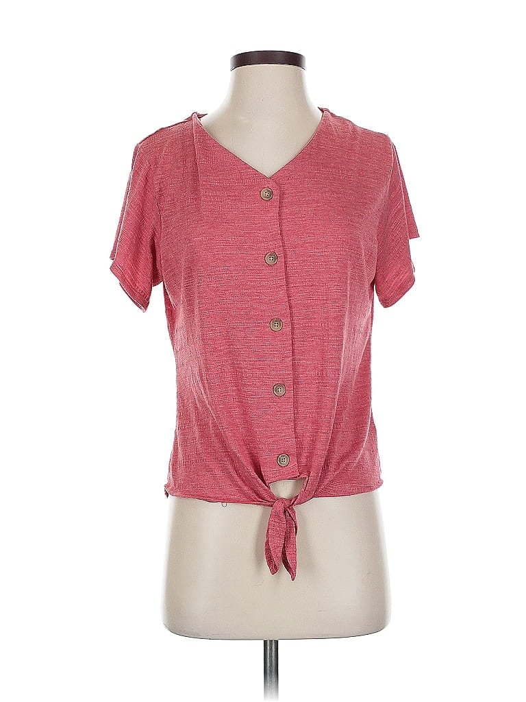 Pre-owned Weatherproof Short Sleeve Henley Shirt In Red