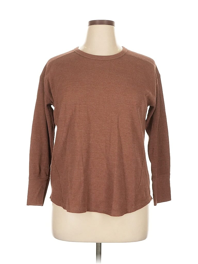 Terra & Sky Brown 3/4 Sleeve T-Shirt Size 0X - photo 1