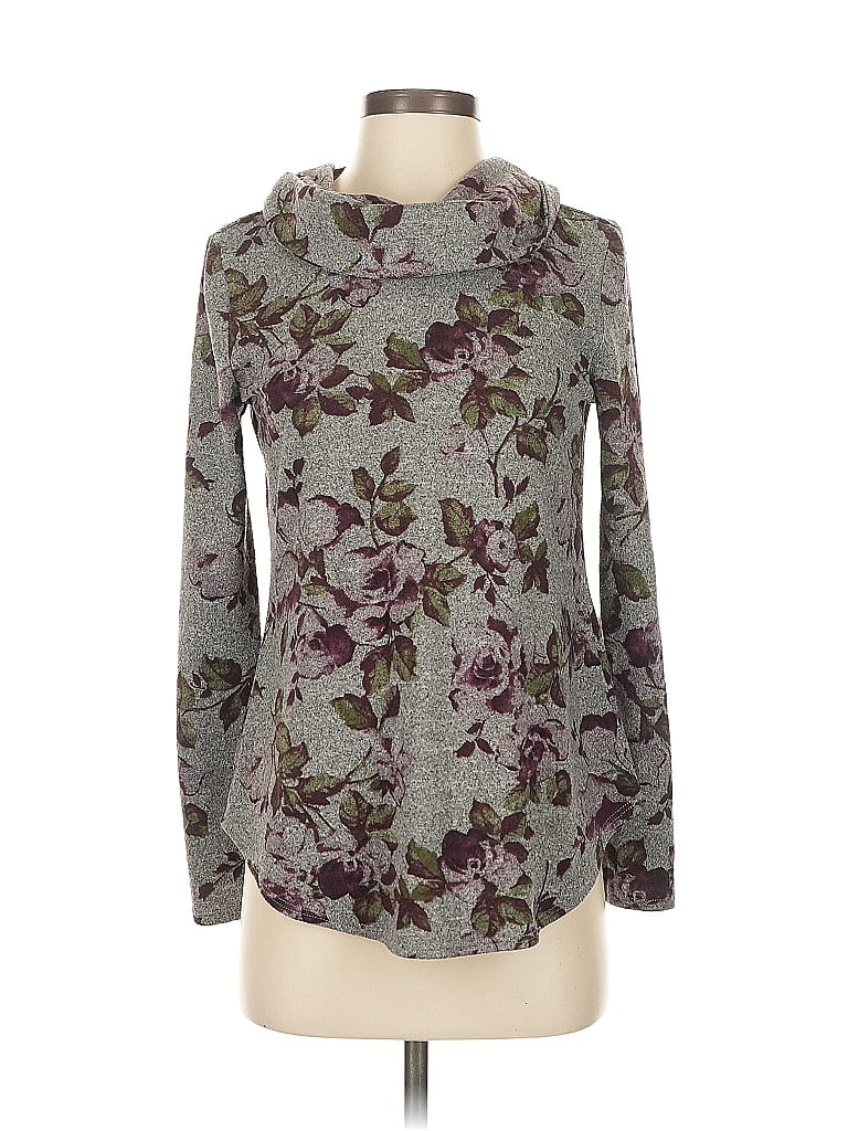 Fortune + Ivy Floral Gray Pullover Sweater Size S - photo 1