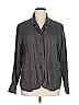 Flax 100% Linen Gray 3/4 Sleeve Button-Down Shirt Size 14 (L) - photo 1