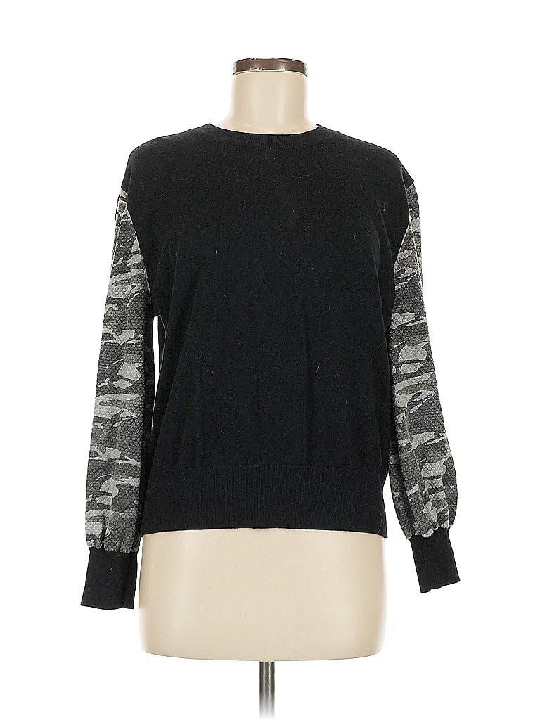 Monrow Camo Black Wool Pullover Sweater Size M - photo 1