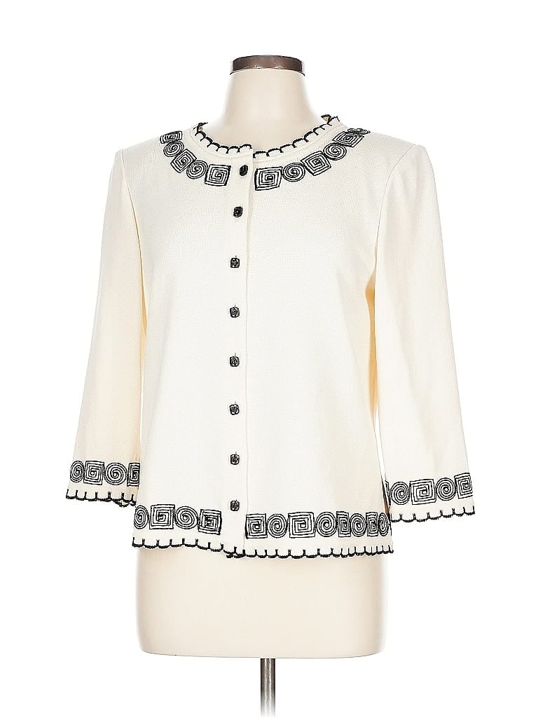 St. John Collection Ivory Cardigan Size 10 - photo 1