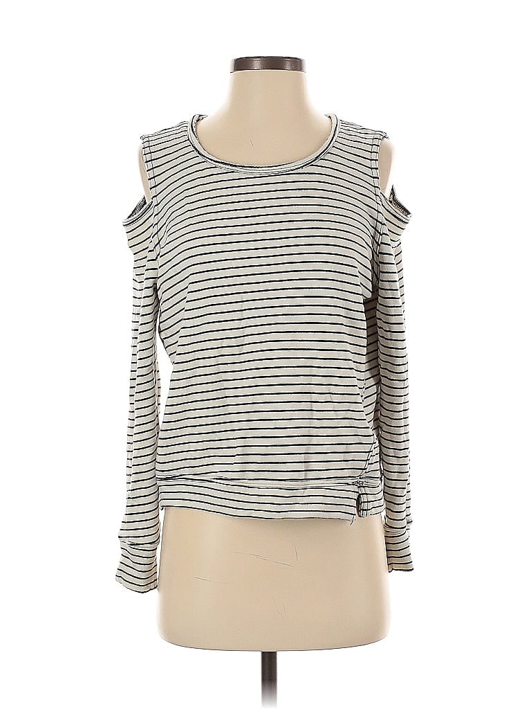 Pre-owned Mcguire Long Sleeve Top Silver Cold Shoulder Neckline Tops